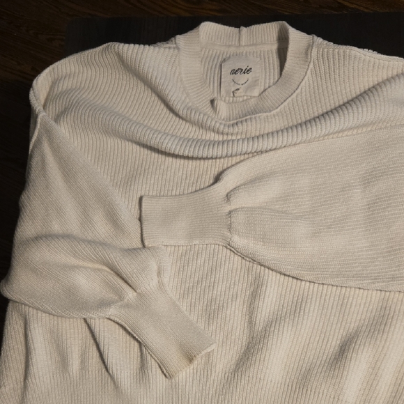 aerie Sweaters - Aerie Women's Ribbed Ivory Oversized Sweater